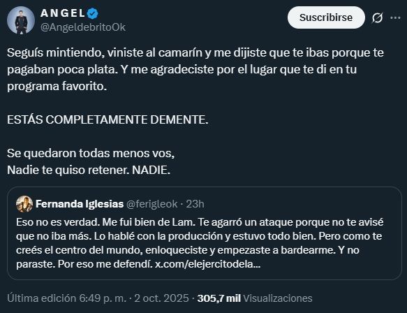 Ángel de Brito contra Fernanda Iglesias