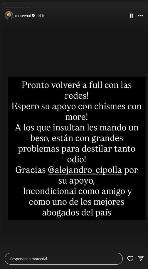 El posteo de More Rial desde la cárcel