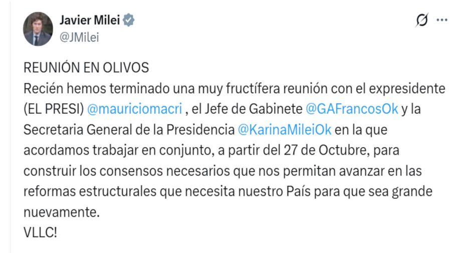 Javier Milei X 20251003