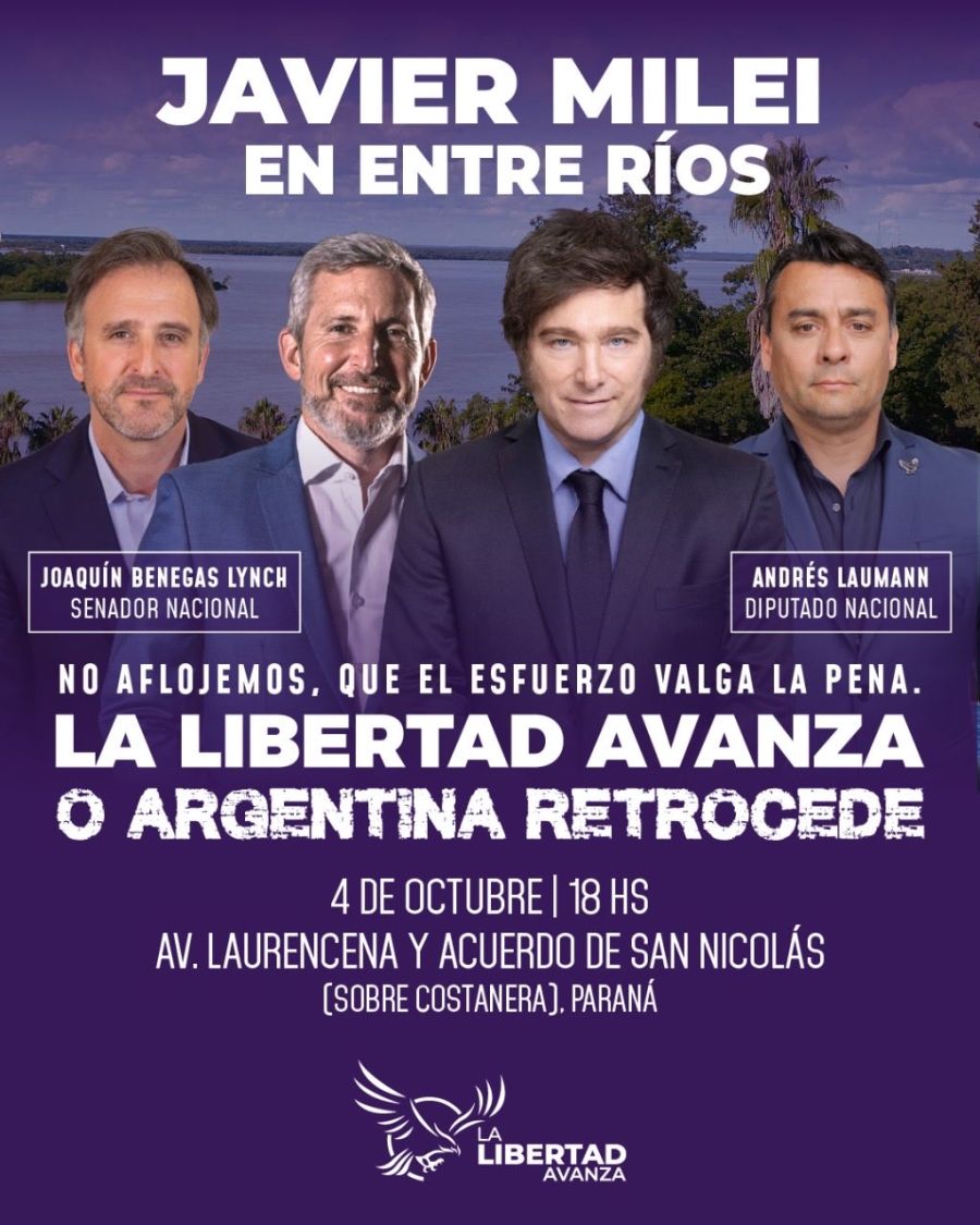 Próxima presentación de Javier Milei
