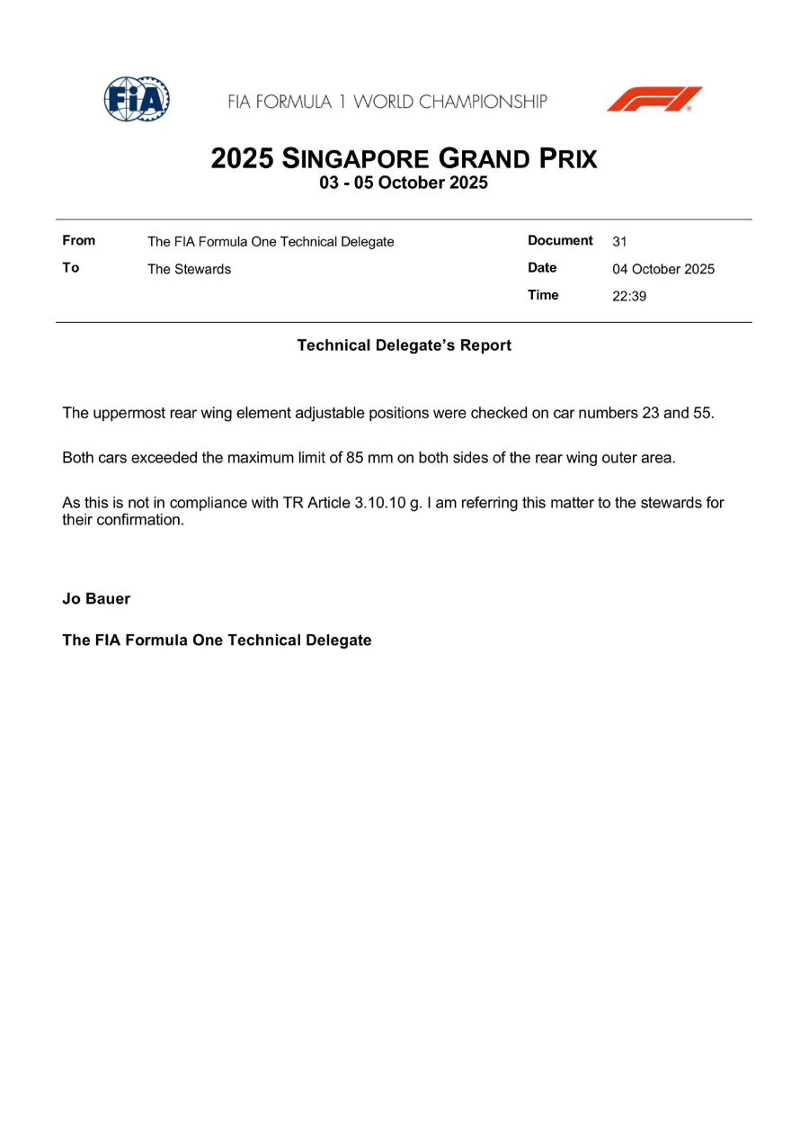 Comunicado Williams FIA