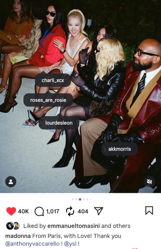 Madonna publicó una foto junto a Rosé