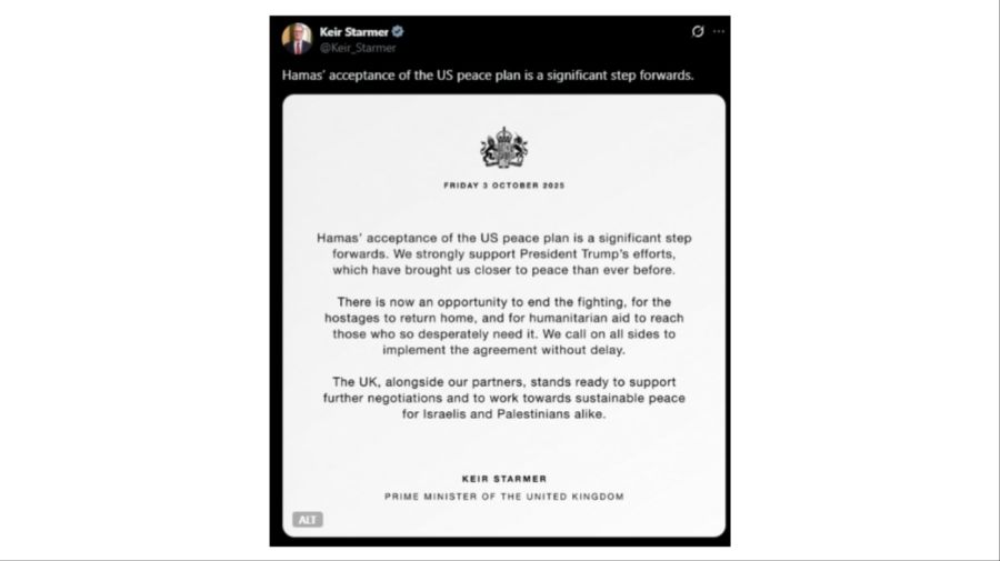 Publicación de Keir Starmer