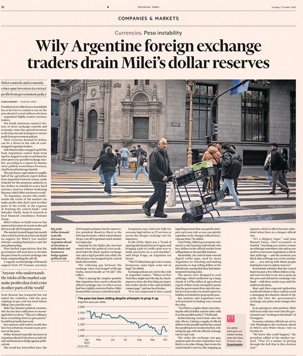  Financial Times sobre Milei 07102025
