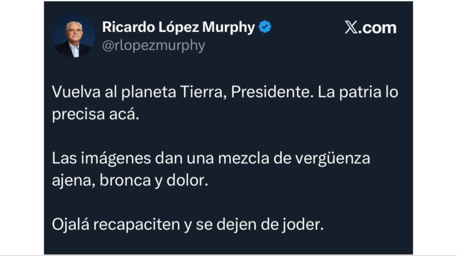 Reacciones del arco político sobre le show de Milei