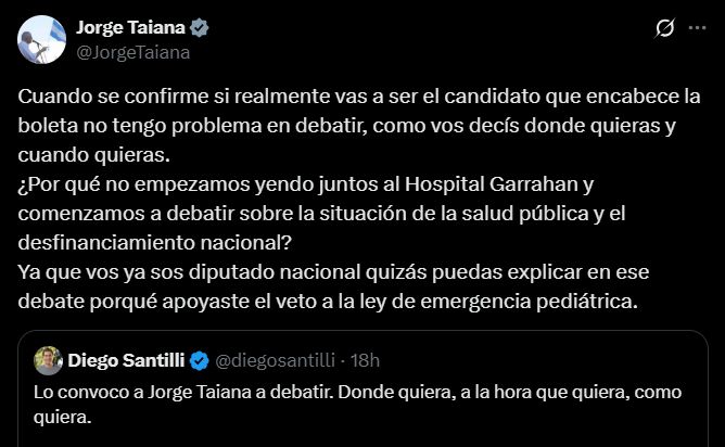 Taiana la responde a Santilli 20251006