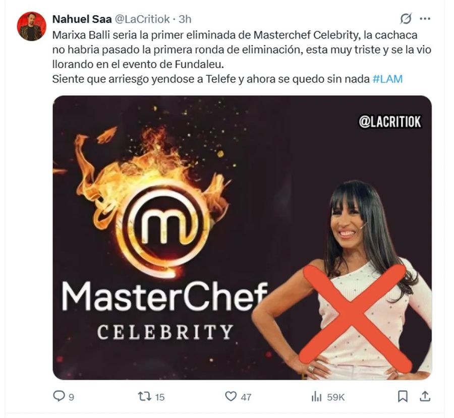 El primer eliminado de MasterChef Celebrity 