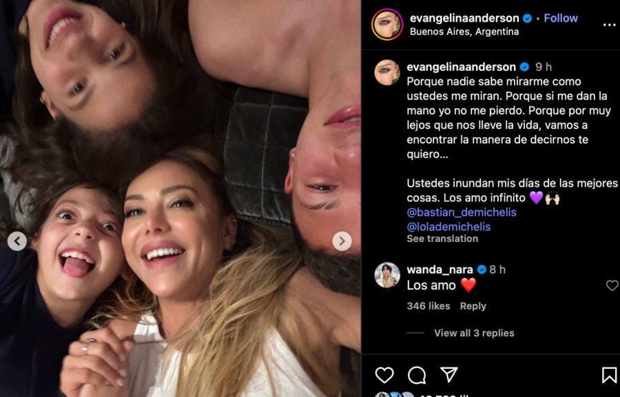 Evangelina Anderson, Bastián Demichelis, Lola Demichelis, Emma Demichelis