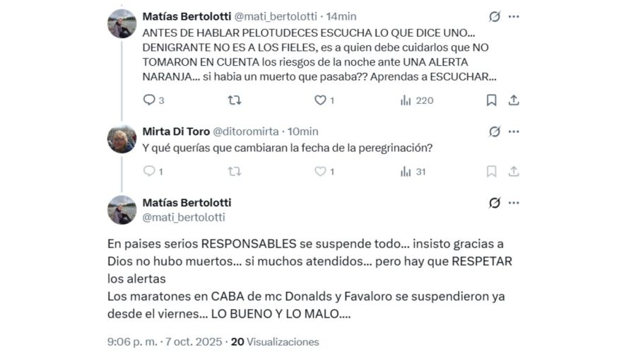 Matías Bertolotti respondió a las críticas en la red