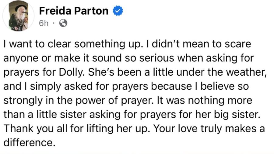 Mensaje de la hermana de Dolly Parton