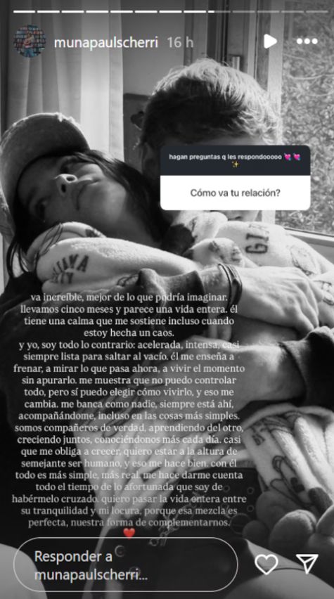 Muna Pauls abrió su corazón y contó por qué no muestra la cara de su novio