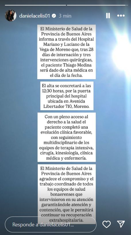 Thiago Medina fue dado de alta del hospital: los detalles