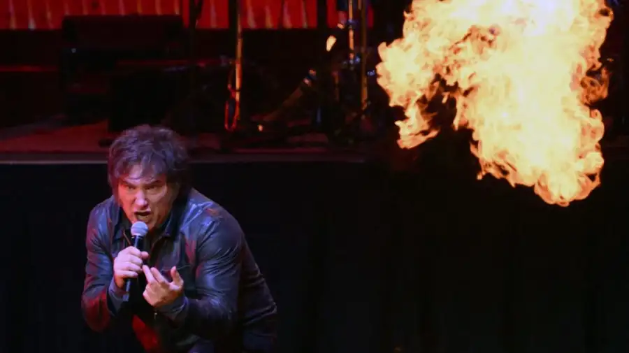Javier Milei en el Movistar Arena