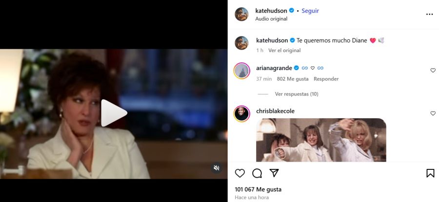 Kate Hudson recordó a Diane Keaton