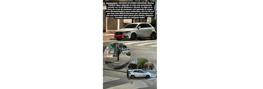 Marina Calabró deja mal estacionado su auto