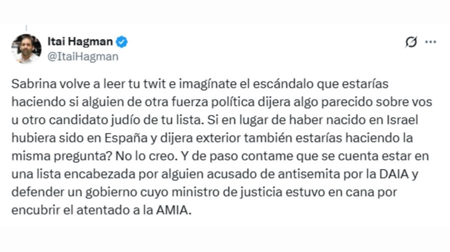 Sabrina Ajmechet cruzó a Itai Hagman por un video de campaña