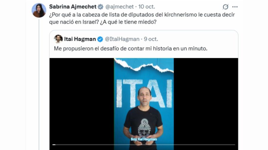 Sabrina Ajmechet cruzó a Itai Hagman por un video de campaña