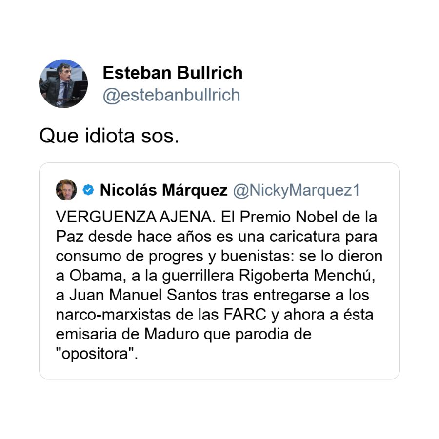 Posteo Esteban Bullrich contra Nicolás Márquez