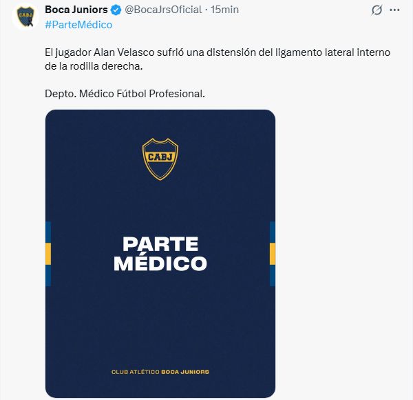 Parte medico Alan Velasco