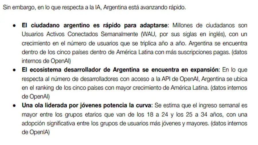 Informe de Open AI sobre Argentina 20251015
