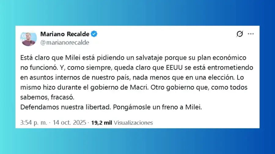 Tuit Mariano Recalde