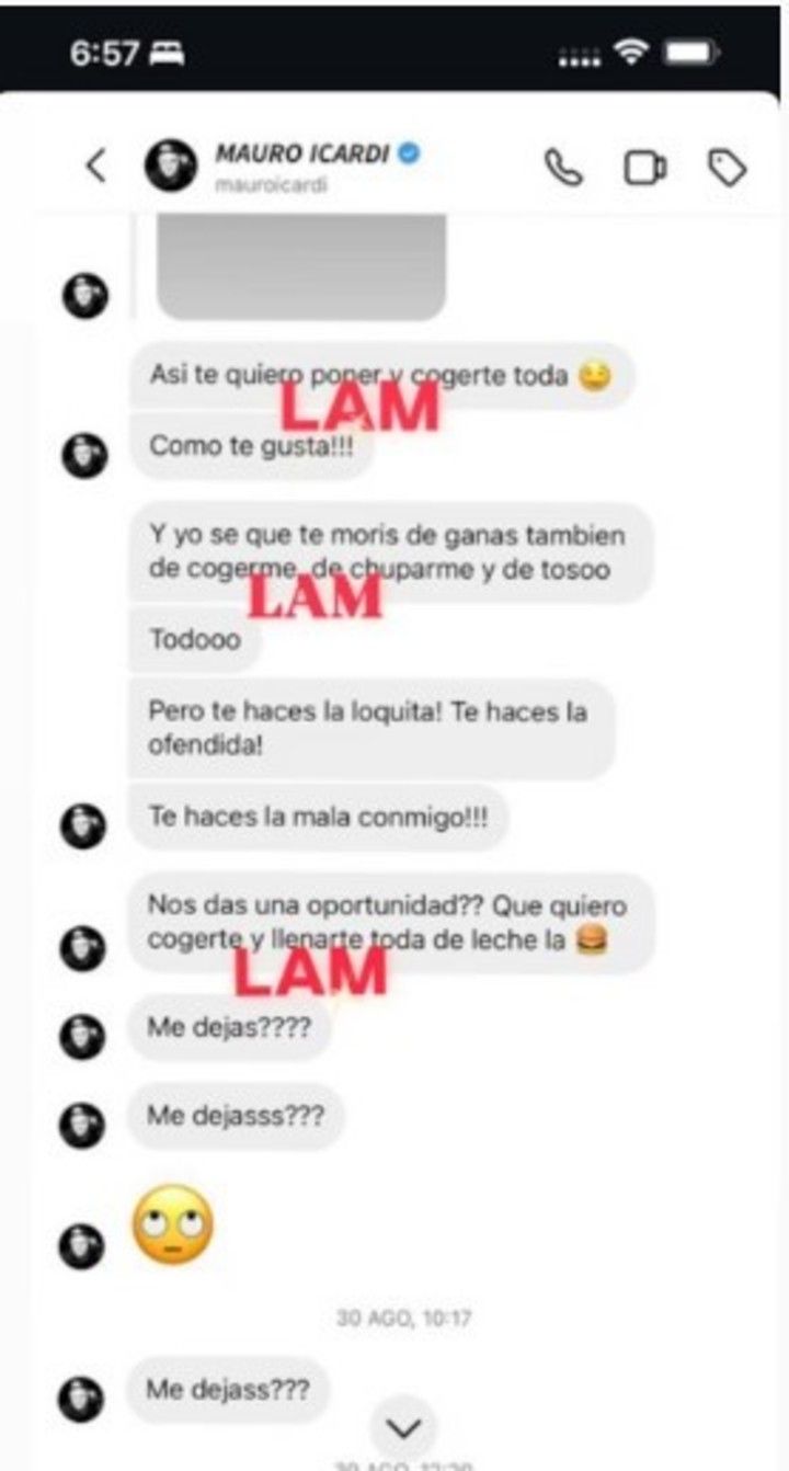 Chat de Mauro Icardi a Wanda Nara