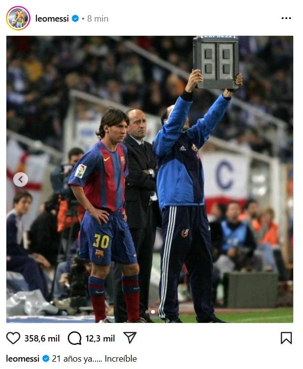 Publicación Lionel Messi en Instagram