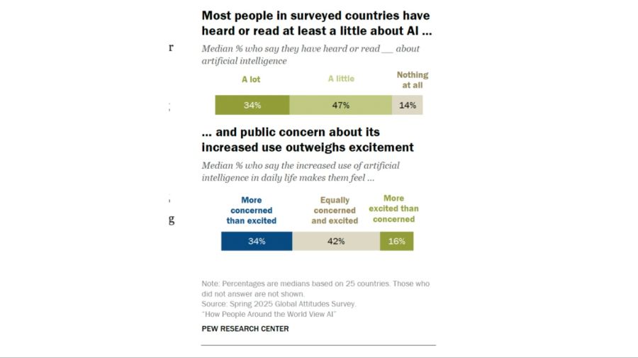 Los argentinos expresan mayor preocupación que entusiasmo por la IA, revela una encuesta global