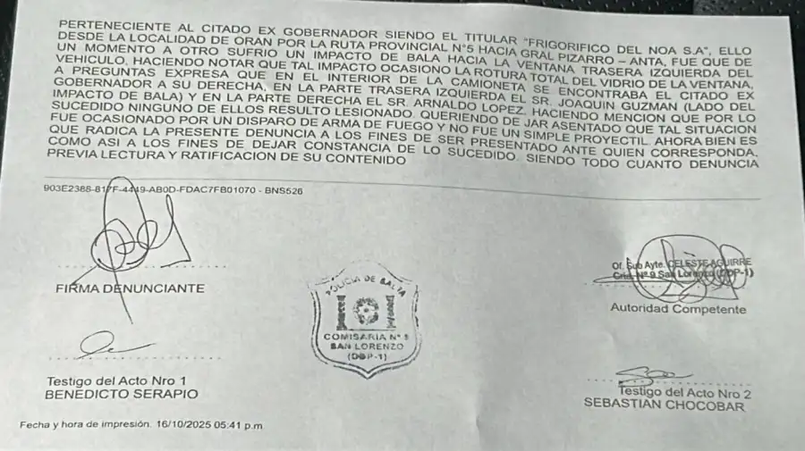 Urtubey ataque denuncia