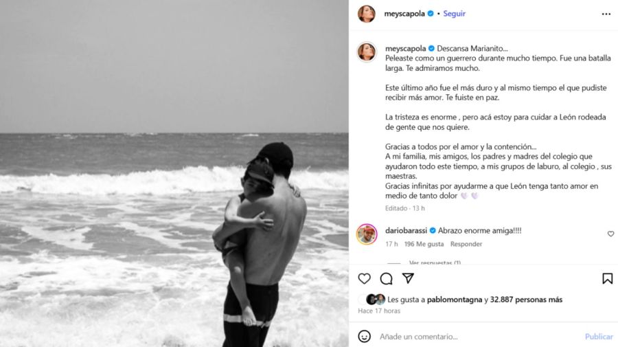 El desgarrador mensaje de Mey Scapola por la muerte de Mariano Castro