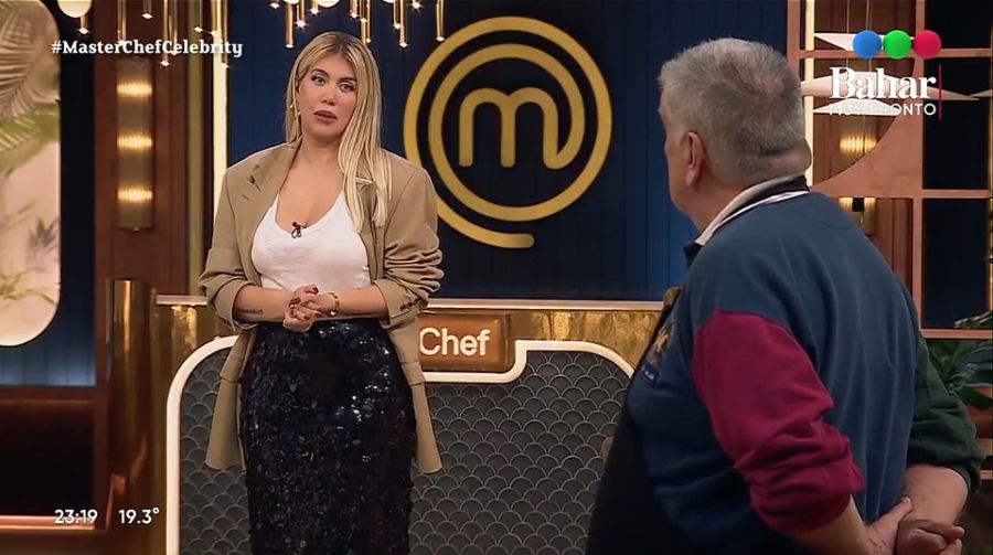 Wanda Nara y Luis Ventura en MasterChef Celebrity