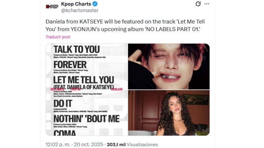 Yeonjun de TXT y Daniela de KATSEYE