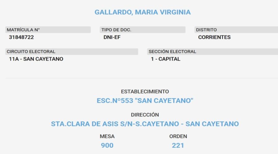 Domicilio Virginia Gallardo