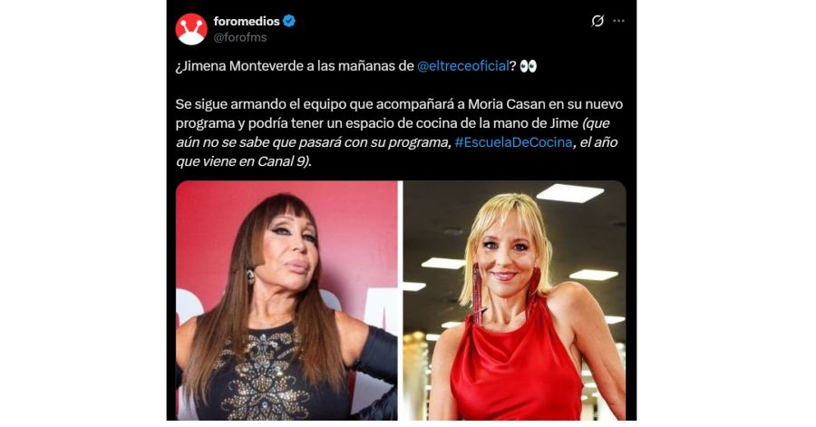 Jimena Monteverde al programa de Moria Casán
