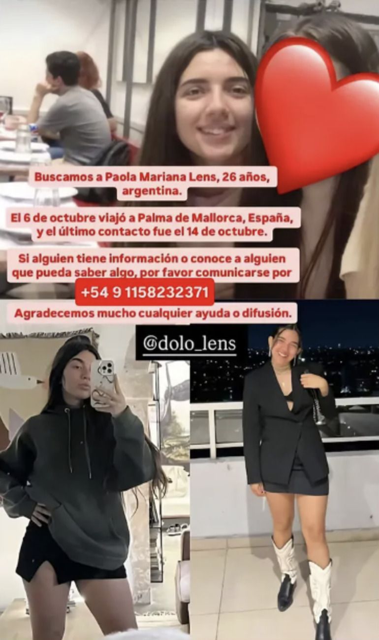 Mariana Lens, joven argentina desaparecida en España