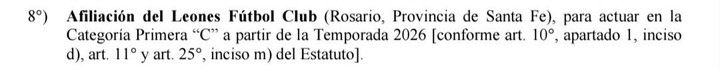 El anuncio de AFA sobre Leones FC