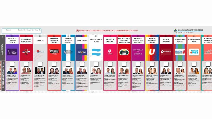 Elecciones 2025: así es la Boleta Única de Papel en la provincia de Buenos Aires