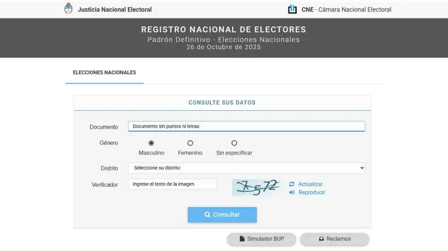 Padrones electorales 26102025