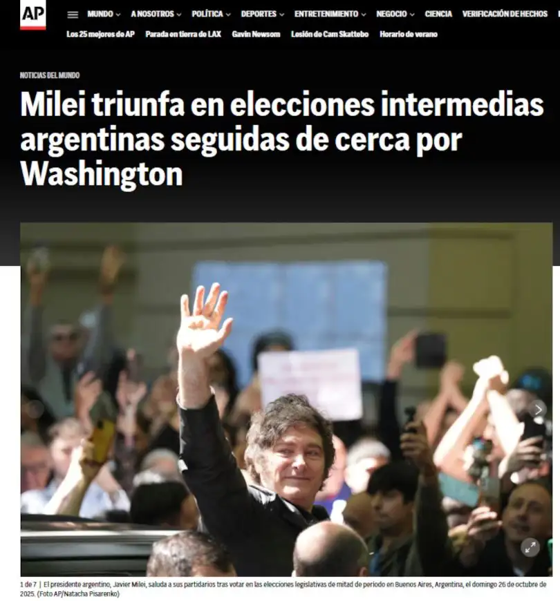 Así cubrieron los medios del mundo el triunfo de Javier Milei y La Libertad Avanza en las elecciones legislativas 2025