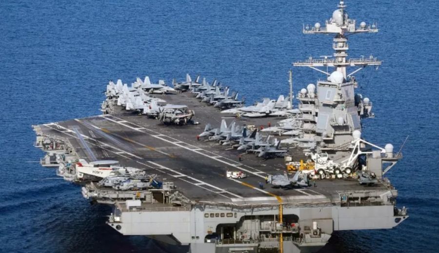 Deployed US aircraft carrier Gerald Ford.