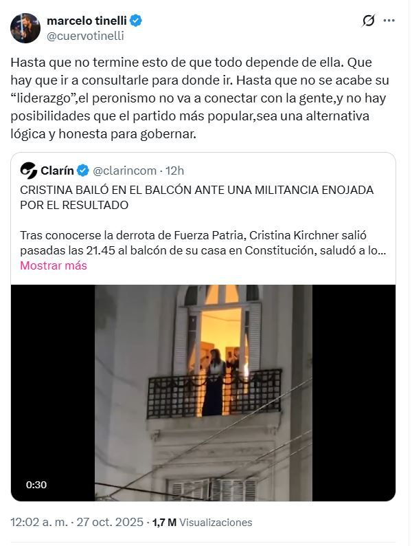 Marcelo Tinelli apuntó contra Cristina Kirchner