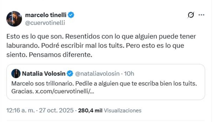Marcelo Tinelli contra Natalia Volosin