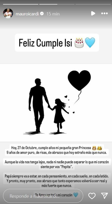 Mauro Icardi recordó el mensaje de su hija con un sentido mensaje con indirecta incluida: