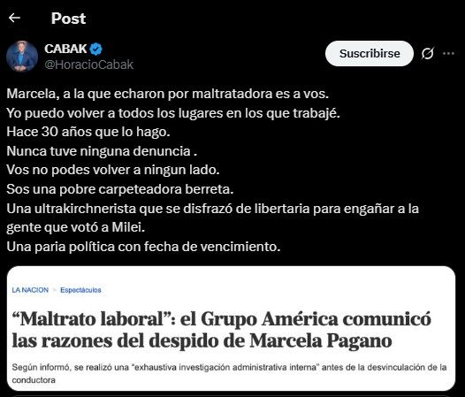 Posteos Marcela Pagano Horacio Cabak