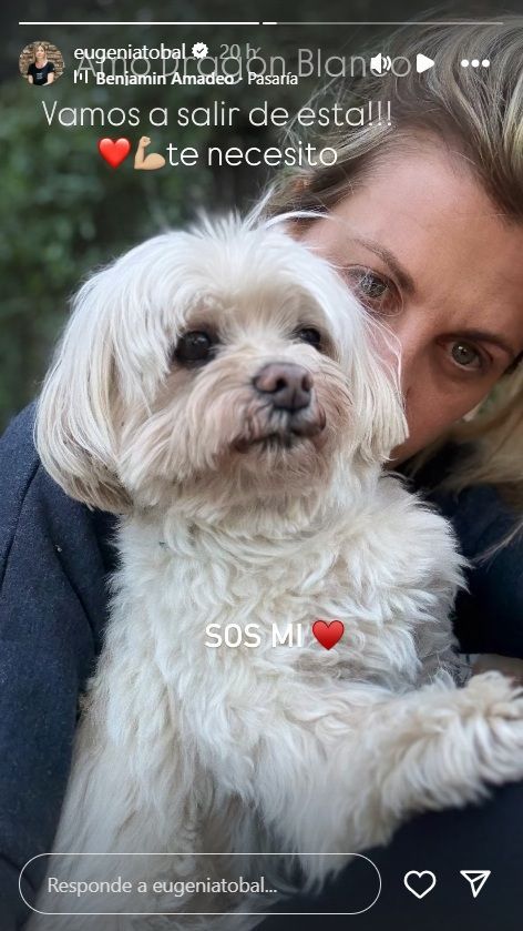Eugenia Tobal sobre su perro