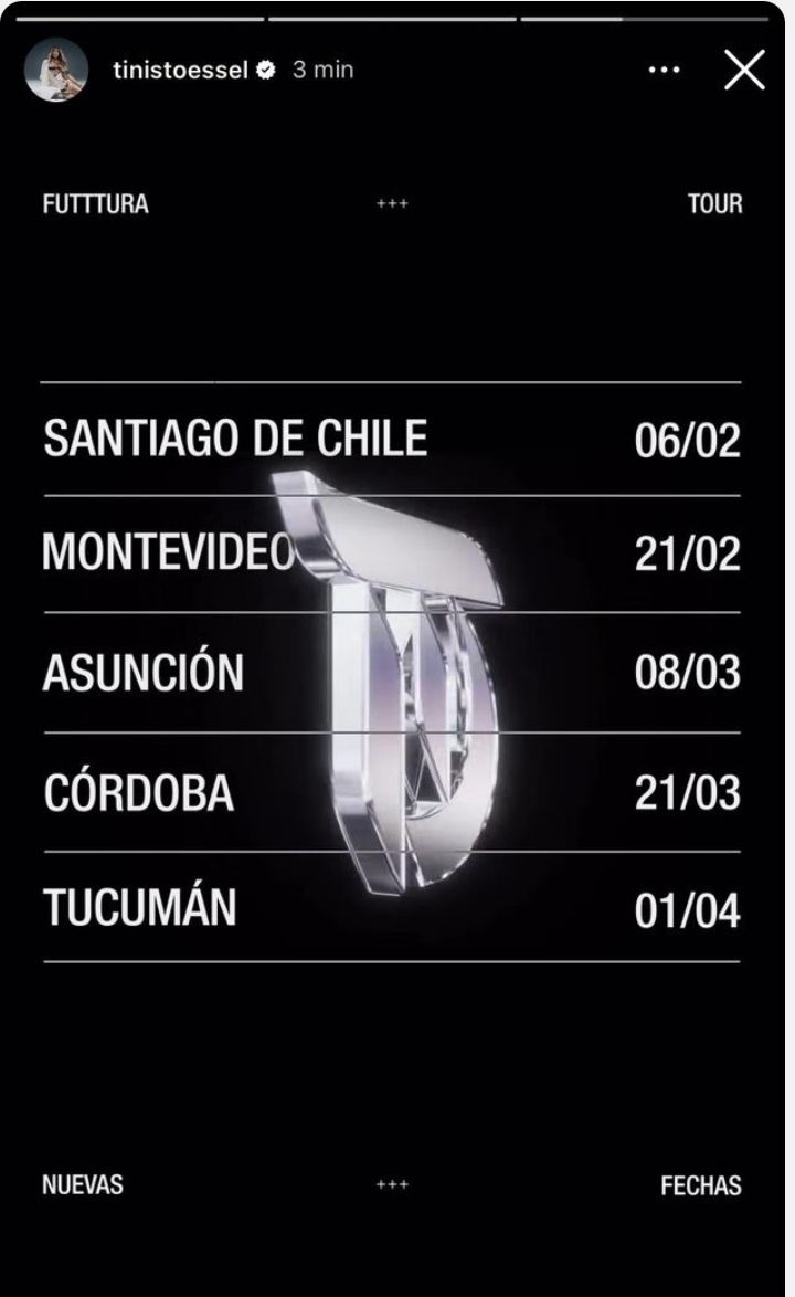 Fechas del nuevo show de Tini