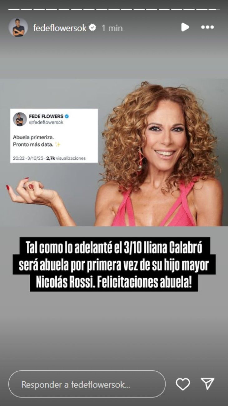 Iliana Calabró va a ser abuela: su hijo Nicolás Rossi será papá por primera vez