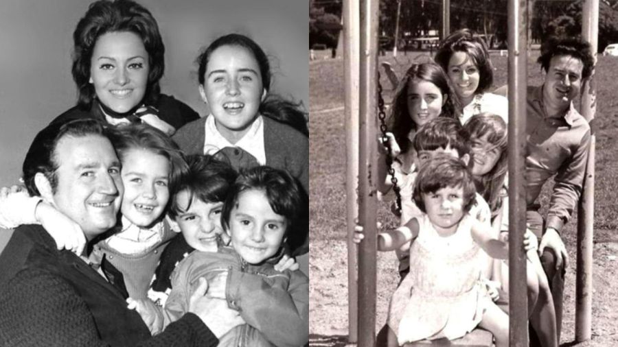 Mercedes Carreras y su familia