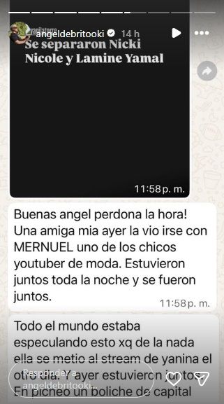 Ángel de Brito reveló con quién estaría Nicki Nicole tras su separación de Lamine Yamal