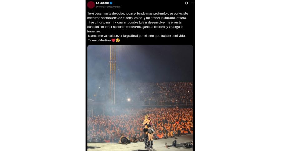 El mensaje de La Joaqui a Tini Stoessel